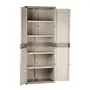 Plastiken - Armoire Haute de Rangement en Résine Titanium - 4 Étageres, 2 Portes - Intérieur/Extérieur Sans Entretien - 176 x 70 x 45 cm