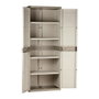 Plastiken Armoire haute de rangement TITANIUM Beige et Taupe