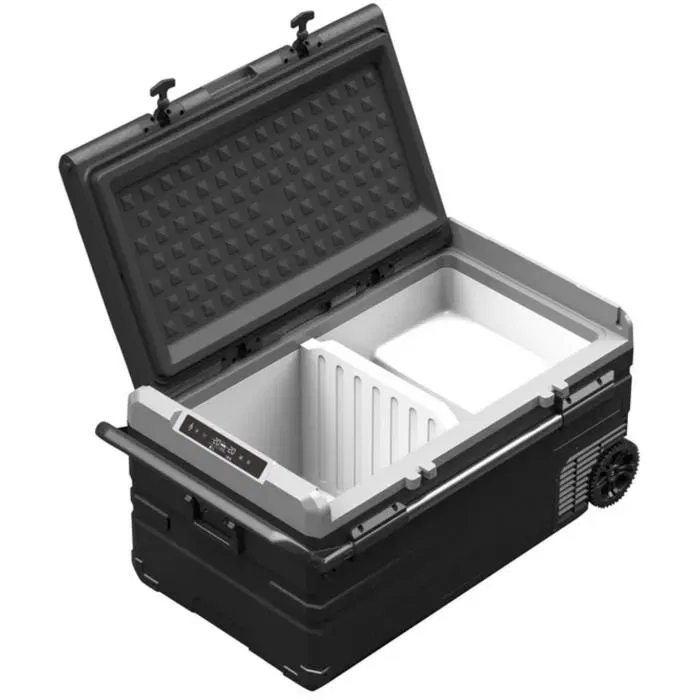 Eza Blizz-E Flex 73 - Glacière électrique portable 73L -12V/24V/220V, Bluetooth, 2 zones, -20°C à +20°C, roulettes