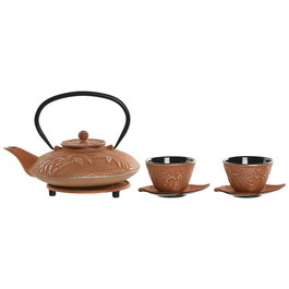 Théière Home ESPRIT Orange Acier inoxydable Fer 800 ml