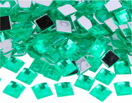 Innspiro Gemmes acryliques carrées vertes 12x12 mm, 500 unités