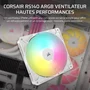 Corsair CO-9050186-WW RS140 ARGB - Ventilateur PC 140 mm Blanc - Pression d'air 3.46 mmH2O - Vitesse 330-1700 tr/min - Single Pack