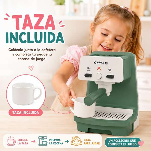 Jugatoys - jugahome Cafetière Électrique avec tasse Jugatoys - jugahome Cafetière Électrique avec tasse