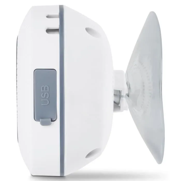 MEDION Radio de Douche FM Bluetooth 5.0 IPX6 Étanche avec Ventouse, Autonomie 12h, Mains Libres, Alarme, Blanc