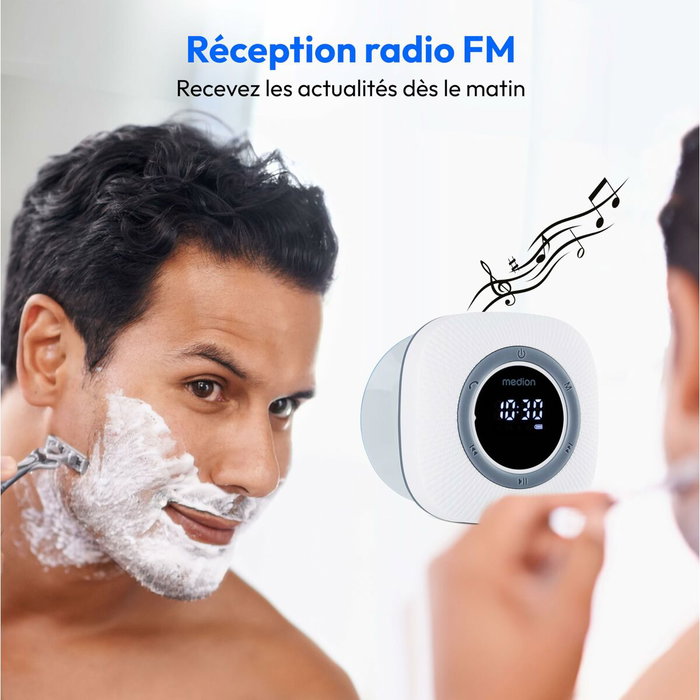 Medion Radio de Douche FM Bluetooth IPX6 Blanc Medion Radio de Douche FM Bluetooth IPX6 Blanc