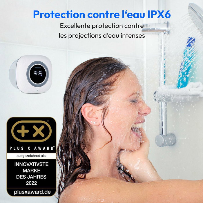 Medion Radio de Douche FM Bluetooth IPX6 Blanc Medion Radio de Douche FM Bluetooth IPX6 Blanc
