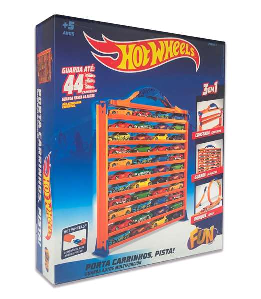 Hot Wheels - Mallette de transport 3 en 1 avec rampes et boucle - Contient jusqu'à 44 voitures (non incluses) - 30x27x6 cm - Dès 5 ans Hot Wheels - Mallette de transport 3 en 1 avec rampes et boucle - Contient jusqu'à 44 voitures (non incluses) - 30x27x6 cm - Dès 5 ans