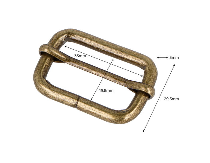 Innspiro Boucle coulissante rectangulaire en fer or vieux 33 mm (Lot de 5) Innspiro Boucle coulissante rectangulaire en fer or vieux 33 mm (Lot de 5)