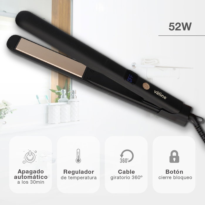 Väline Plancha à lisser Sinkut céramique 52W Gris et Doré Väline Plancha à lisser Sinkut céramique 52W Gris et Doré