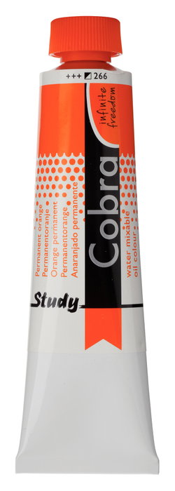 Cobra Study Color Peinture à l'huile miscible à l'eau, Orange permanent 266, 40 ml Cobra Study Color Peinture à l'huile miscible à l'eau, Orange permanent 266, 40 ml