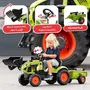 Falk - Tractopelle à pédales Claas Arion 410 avec remorque et klaxon - Jouet en plastique recyclé fabriqué en France - Vert - Pour enfants de 2 à 5 ans