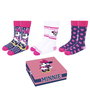 CERDÁ Set de 3 Chaussettes Femme Minnie Disney - Taille 36-41 - 86% Coton, 12% Polyamide, 2% Élasthanne