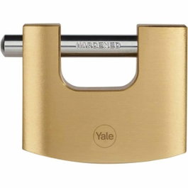 Yale Cadenas de sécurité rectangulaire en laiton, anse acier cémenté, 3 clés