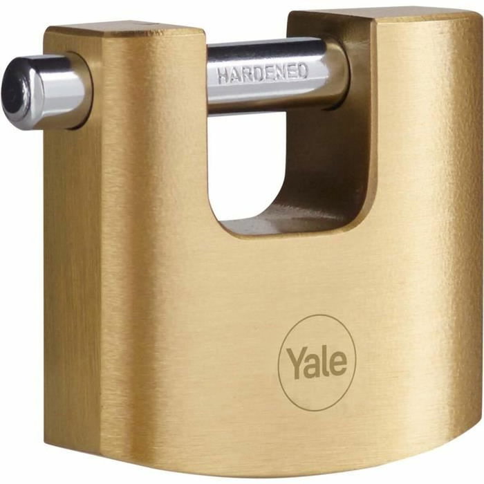Yale Cadenas de sécurité rectangulaire en laiton, anse acier cémenté, 3 clés