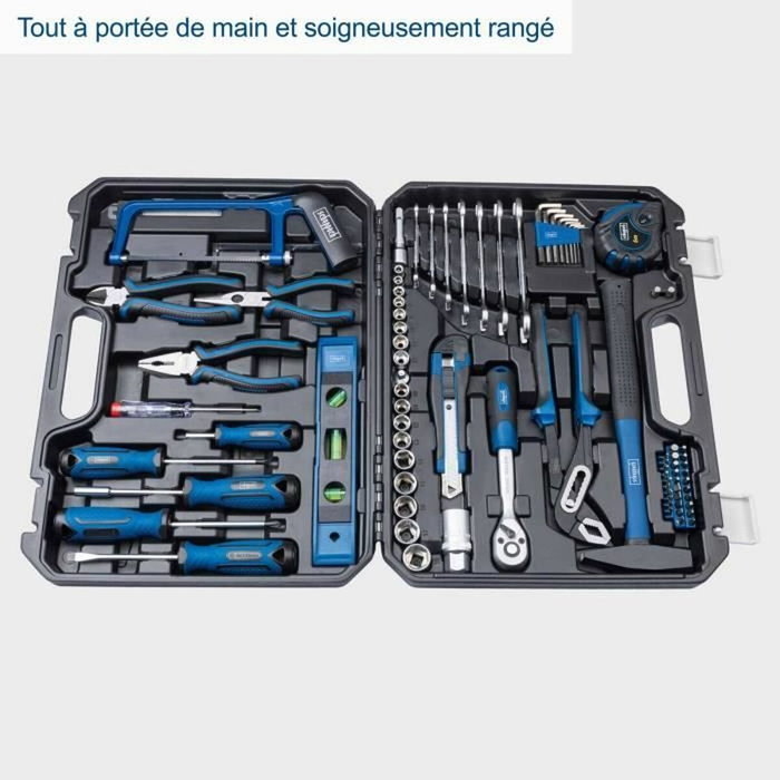 Scheppach Mallette à Outils WZK120 97 Pièces Bleu