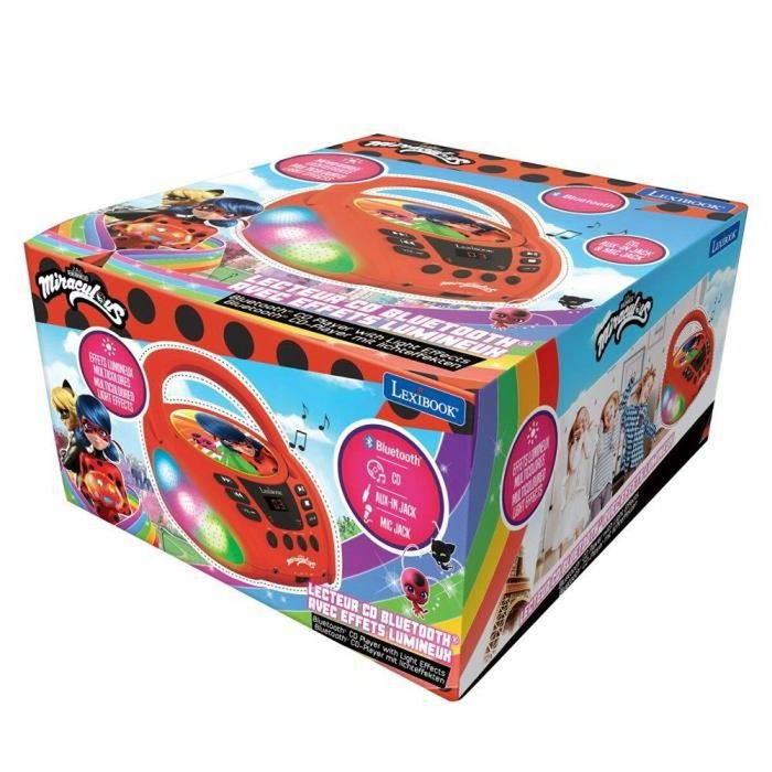 Lexibook Lecteur CD Bluetooth lumineux Miraculous Rouge