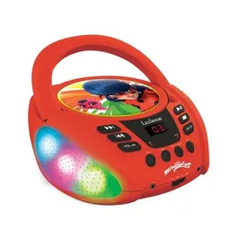 Lexibook Lecteur CD Bluetooth Miraculous pour Enfant avec Effets Lumineux, Compatible CD/CD-R/CD-RW, Bluetooth 5.0, Prise Aux-In et Micro - MIRACULOUS