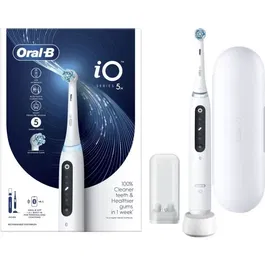 Oral-B iO5n Quite - Brosses à dents électriques - Technologie avancée - Améliore la santé des gencives - Élimine la plaque dentaire - Inclut étui de voyage - Blanc