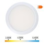 Edm Downlight ajustable LED superficie/encastré 20W 2050lm Ø22,5cm blanc 3CCT 6400K/4000K/3000K