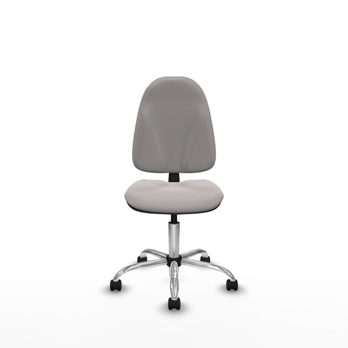 PIQUERAS Y CRESPO Chaise de bureau Algarra, simili cuir blanc, base chromée, sans accoudoirs