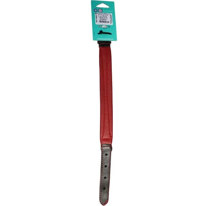 Aime Collier Basic cuir Noir / Rouge Taille L 43-52 cm