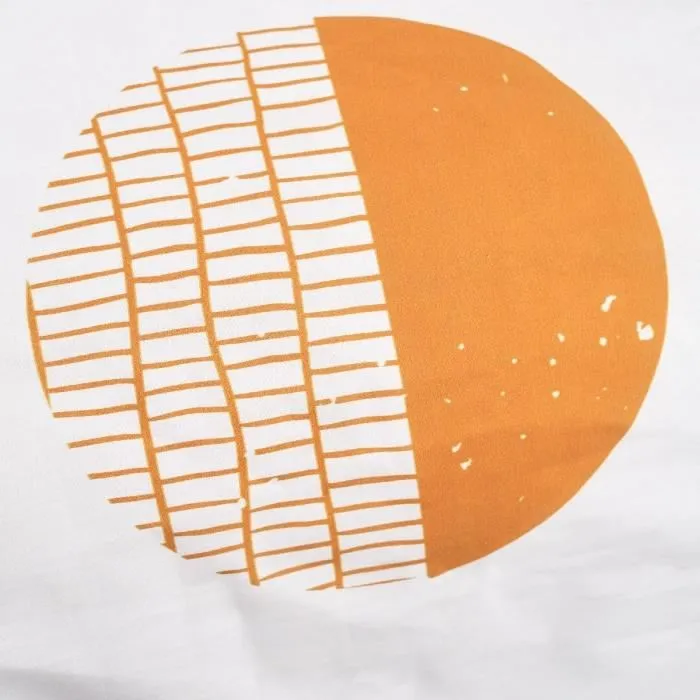 Today Sunshine - Parure de lit 2 personnes - Housse de couette 260x240 cm et 2 taies d'oreiller 63x63 cm - Coton 100% - Motifs cercles multicolores sur fond blanc