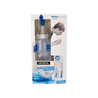 RHINODOUCHE Irrigateur Nasal 500 ml + 26 Sachets de Sels avec Xylitol - Irrigateur Nasal et Accessoires pour Lavage Sinusal RHINODOUCHE Irrigateur Nasal 500 ml + 26 Sachets de Sels avec Xylitol - Irrigateur Nasal et Accessoires pour Lavage Sinusal