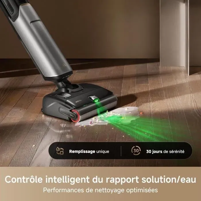 MOVA X4 PLUS Aspirateur Balai Laveur Anti-Enchevêtrement - Nettoyage Auto 100 °C - Puissance d'Aspiration 20 kPa - Autonomie 45 min - Réservoir 730 ml