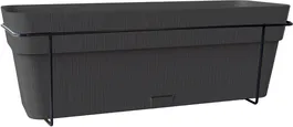 Stefanplast Balconnière ETHICA 9 L 50x18x17 cm - Gris Graphite - Bac à fleurs pour extérieur moderne