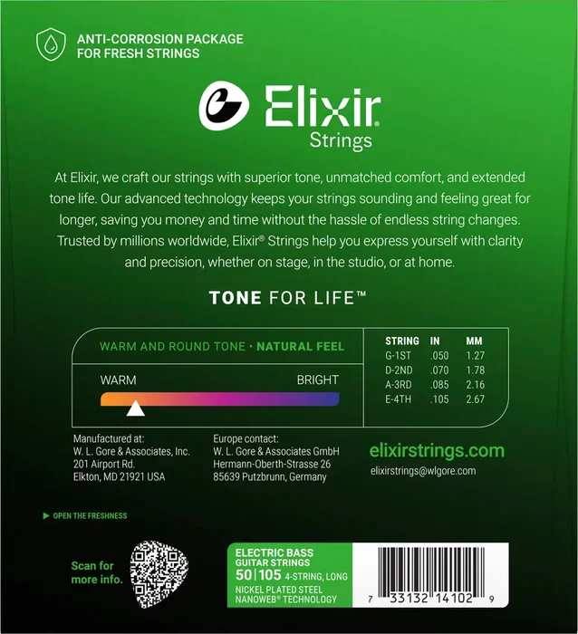 ELIXIR Jeu de cordes basse Nanoweb Heavy 50-105