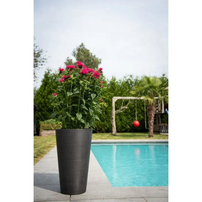 Garden Id - Pot de fleurs haut Green Care Sense 55 cm Noir Anthracite - Résistant au gel et aux UV - 100% recyclé - Garantie 10 ans