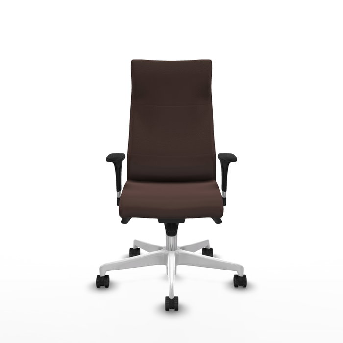 Piqueras Y Crespo Fauteuil Albacete Marron foncé avec mécanisme synchrone et base blanche Piqueras Y Crespo Fauteuil Albacete Marron foncé avec mécanisme synchrone et base blanche