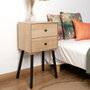 Vinthera Table de chevet Moa MDF Naturel avec pieds en pin 35x26x65 cm