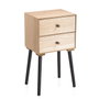 Vinthera Table de chevet Moa MDF Naturel avec pieds en pin 35x26x65 cm