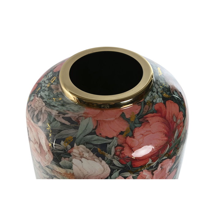 Home ESPRIT Vase Multicouleur Rose Métal 25 x 25 x 69,3 cm