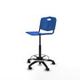 Tabouret Taburete Robledo Pivotant Chlorure de polyvinyle Bleu Structure polyamide noire Sans accoudoirs Sans appui-tête Roulettes pour moquette