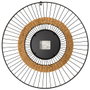 Home Deco Factory Miroir Mural Décoratif de 60 cm en Fil de Fer et Rotin