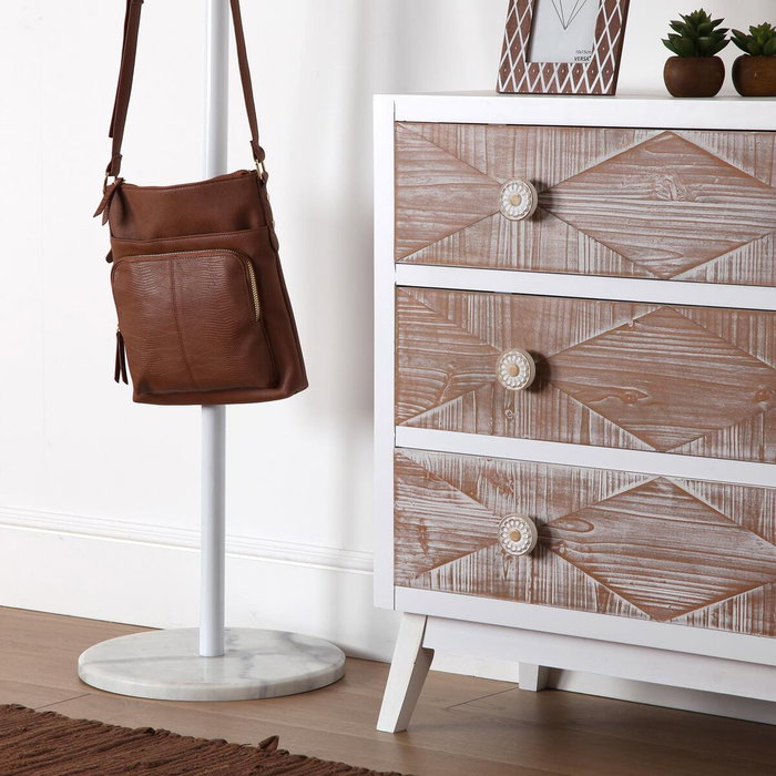 Porte-manteau Versa Blanc Bois Métal 34,5 x 180 x 34,5 cm
