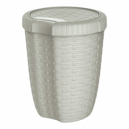Mondex Panier avec couvercle imitation rotin 8 l, anthracite