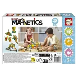 Educa Magnetics Ecoferme, Jeu de Construction Magnétique avec 28 Pièces, 2 Animaux et 8 Cartes, Éducatif et Créatif pour Enfants dès 3 Ans