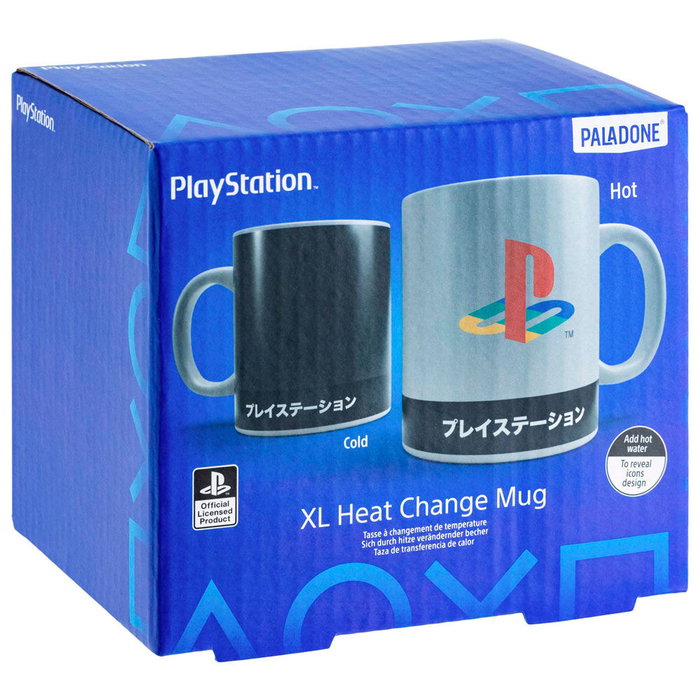 Paladone Tasse PlayStation en céramique 550 ml avec logo thermosensible changeant à chaud Paladone Tasse PlayStation en céramique 550 ml avec logo thermosensible changeant à chaud