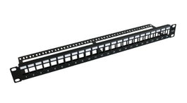 MicroConnect Panneau de brassage 19 pouces vierge 24 ports blindés 1U métal