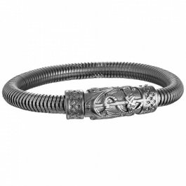 Police S14AJP02B Bracelet en acier inoxydable gris pour homme