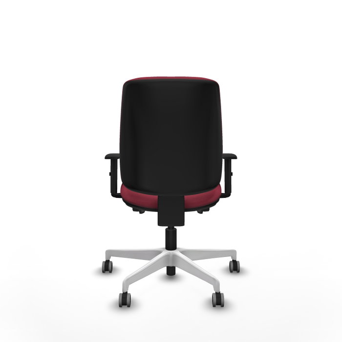 PIQUERAS Y CRESPO Chaise Alares Synchrone/Traslack Tissu Bordeaux Structure Polyamide Blanc