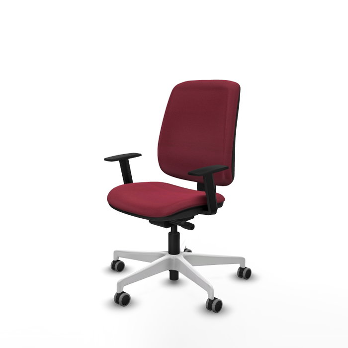 PIQUERAS Y CRESPO Chaise Alares Synchrone/Traslack Tissu Bordeaux Structure Polyamide Blanc