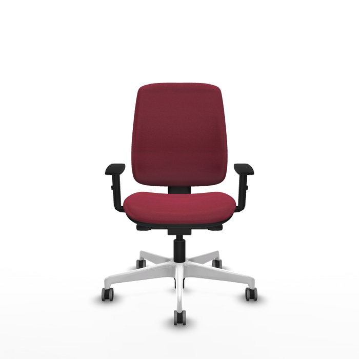 PIQUERAS Y CRESPO Chaise Alares Synchrone/Traslack Tissu Bordeaux Structure Polyamide Blanc