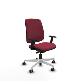 PIQUERAS Y CRESPO Chaise Alares Synchrone/Traslack Tissu Bordeaux Structure Polyamide Blanc