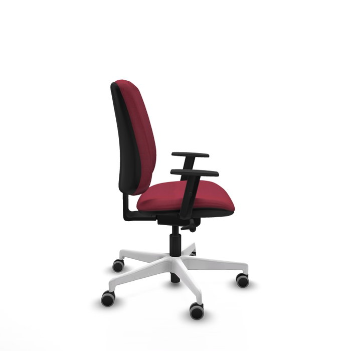 PIQUERAS Y CRESPO Chaise Alares Synchrone/Traslack Tissu Bordeaux Structure Polyamide Blanc