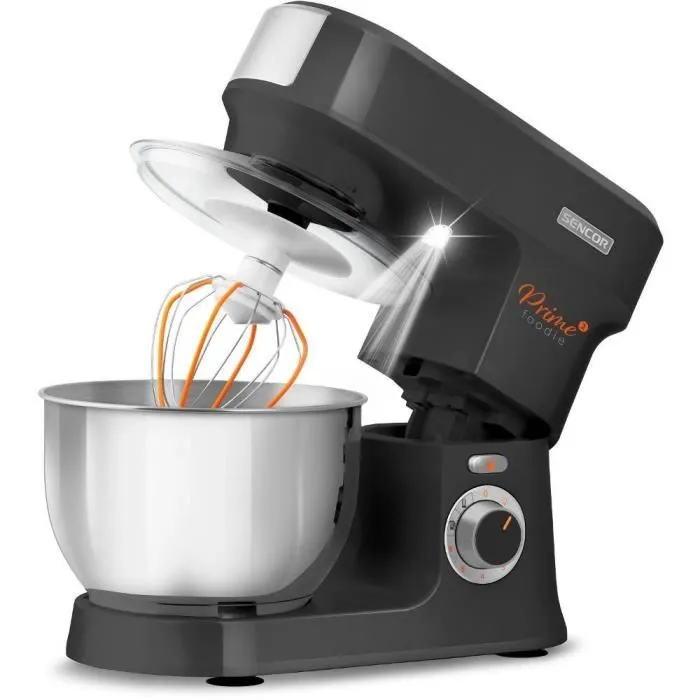 Robot pâtissier Sencor STM 3761BK, 1000 W, bol inox 4,5 L, 6 vitesses avec fonction Pulse, accessoires pour pétrir, fouetter et hacher Robot pâtissier Sencor STM 3761BK, 1000 W, bol inox 4,5 L, 6 vitesses avec fonction Pulse, accessoires pour pétrir, fouetter et hacher