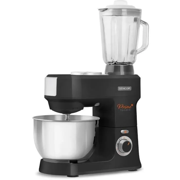 Robot pâtissier Sencor STM 3761BK, 1000 W, bol inox 4,5 L, 6 vitesses avec fonction Pulse, accessoires pour pétrir, fouetter et hacher Robot pâtissier Sencor STM 3761BK, 1000 W, bol inox 4,5 L, 6 vitesses avec fonction Pulse, accessoires pour pétrir, fouetter et hacher